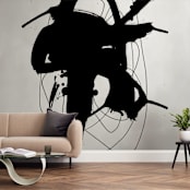 "synapse" - Wall Mural in charcoal by Ilana Greenberg - In a Room
