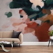 "Otonio" - Wall Mural in Blush by Parima Studio - In a Room