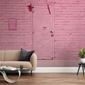 "The Pink Door" - Wall Mural in Pink by Jenna Gibson - In a Room
