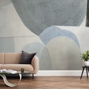 "Construct 3" - Wall Mural in Mist by Ashleigh Ninos - In a Room