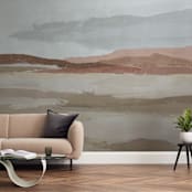 "Blushing Expanse" - Wall Mural in Sand by Kati Ramer - In a Room