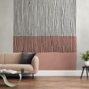 "Color Streak" - Wall Mural in Peach by Kiersten Garner - In a Room