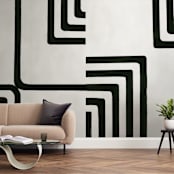 "Edges" - Wall Mural in charcoal by Bethania Lima - In a Room