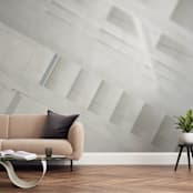 "Bright Stairway" - Wall Mural in Snowy White by Ilze Lucero - In a Room