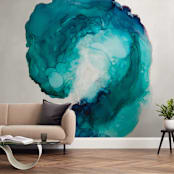 "Akaw" - Wall Mural in Aqua by Itsy Belle Studio - In a Room