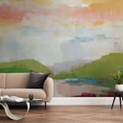 "Leaving Ojai" - Wall Mural in Sunset by sue prue - In a Room