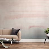 "Cascading Sky" - Wall Mural in Pink by Little Valley Studio - In a Room