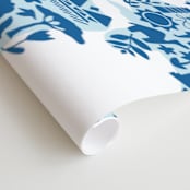 "Little Big World Map" - Wall Mural in Navy by Jessie Steury - Close-up