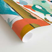 "Green Hills" - Wall Mural in Aqua by Erin McCluskey Wheeler - Close-up