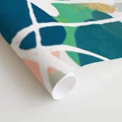 "Summer Rising" - Wall Mural in Aqua by Nancy Ramirez - Close-up