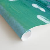 "Mountain Abstract" - Wall Mural in Snow by Lindsay Megahed - Close-up