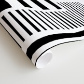"Linear Cityscape" - Wall Mural in White by Daniela - Close-up