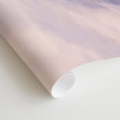 "Cotton Candy Sky" - Wall Mural in White by Kamala Nahas - Close-up