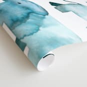 "Baby Elephants" - Wall Mural in White by Luz Alliati - Close-up