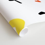 "Elementary Carets" - Wall Mural in White by Katrina Lindhorst - Close-up