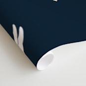 "Llama at Night" - Wall Mural in White by Juliana Zimmermann - Close-up