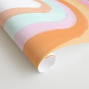 "Sherbet Skies" - Wall Mural in White by Rebecca Daublin - Close-up