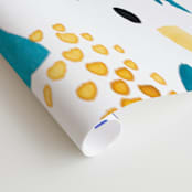 "Geometric plants" - Wall Mural in White by FERNANDA MARTINEZ - Close-up