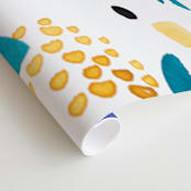 "Geometric plants" - Wall Mural in White by FERNANDA MARTINEZ - Close-up