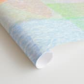 "Scandinavian Modern Revisit" - Wall Mural in Pastel Tangerine by Lisa Sundin - Close-up