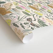 "Folk Butterflies" - Wall Mural in Cream by Morgan Ramberg - Close-up