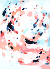 "Grapefruity" - Wall Mural in Coral by Katie Craig - Full Size