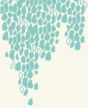 "It's Raining Red" - Wall Mural in Aqua by rose lindo - Full Size