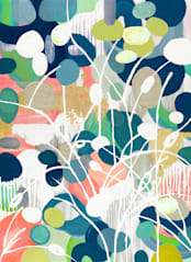 "Summer Rising" - Wall Mural in Aqua by Nancy Ramirez - Full Size
