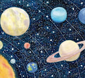 "Solar System" - Wall Mural in Starlight by Alexandra Dzh - Full Size