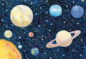 "Solar System" - Wall Mural in Starlight by Alexandra Dzh - Full Size