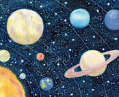 "Solar System" - Wall Mural in Starlight by Alexandra Dzh - Full Size