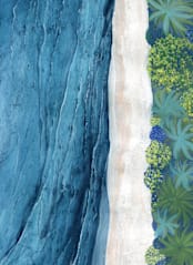 "Indigo Sea" - Wall Mural in Ocean by Denise Wong - Full Size