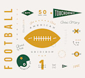 "American Football Vocab" - Wall Mural in White by Dana Beckwith - Full Size