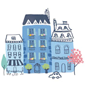 "Paris, J'adore" - Wall Mural in White by Ali Macdonald - Full Size
