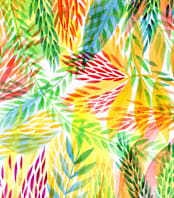 "Tropical" - Wall Mural in White by Alexandra Dzh - Full Size