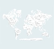"Beautiful World Map" - Wall Mural in White by Jessie Steury - Full Size