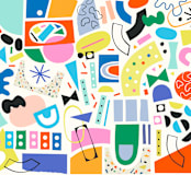 "Wonder Wall" - Wall Mural in White by Nadia Hassan - Full Size