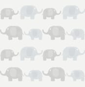 "Elephants" - Wall Mural in White by Carmen Guedez - Full Size