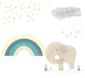 "Kiss a rainbow" - Wall Mural in White by Maja Cunningham - Full Size