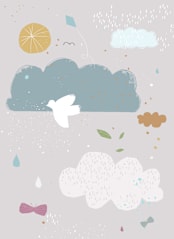 "Dreamy" - Wall Mural in White by Sumak Studio - Full Size