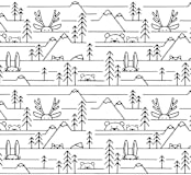 "Into the Woods" - Wall Mural in White by JeAnna Casper - Full Size