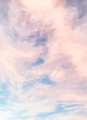 "Cotton Candy Sky" - Wall Mural in White by Kamala Nahas - Full Size