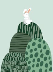 "Bunny" - Wall Mural in White by Megan Monismith - Full Size
