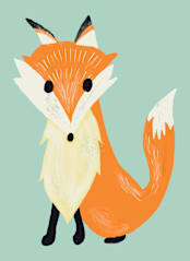 "i am foxy" - Wall Mural in White by frances mathys - Full Size
