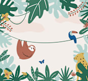 "Jungle Life" - Wall Mural in White by Laura Wentzel - Full Size