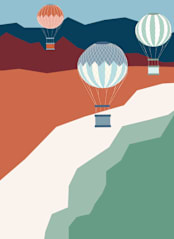 "coastal balloons" - Wall Mural in White by Morgan Kendall - Full Size