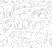 "safari animals" - Wall Mural in White by Susanne Kasielke - Full Size