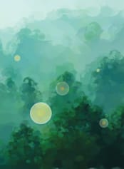 "Fireflies" - Wall Mural in White by Jennifer Stewart - Full Size