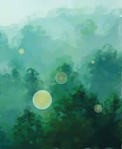"Fireflies" - Wall Mural in White by Jennifer Stewart - Full Size