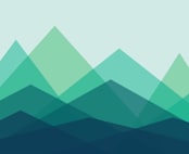 "Tranquil Mountains" - Wall Mural in White by Kelsey McPherson - Full Size